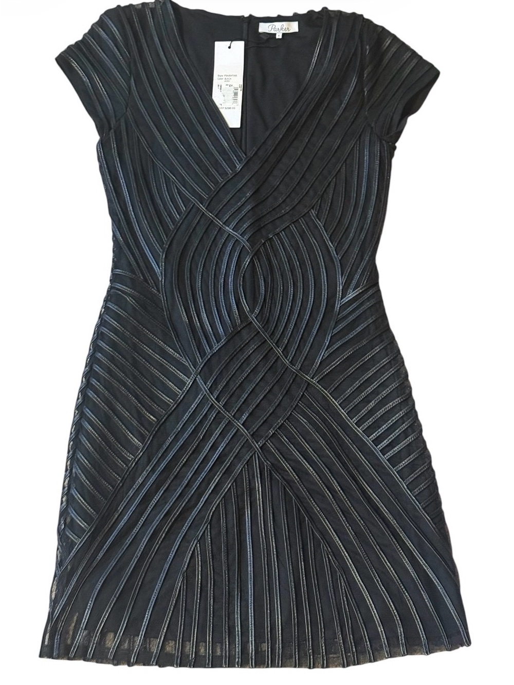 Parker NWT Black stunning V‑Neck Midi Dress